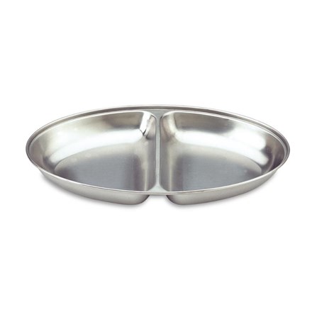 Catering, Vegetable Dish, Oval/ 2 Div, S/S, 25.4cm/10"