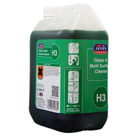 Glass & Multi Surface Cleaner, Jeyes H3 Conc. 2 x 2 Ltr