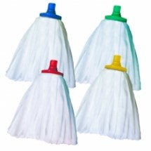 Mop Heads, Big White Dispo, Screw Fit, T1, Green