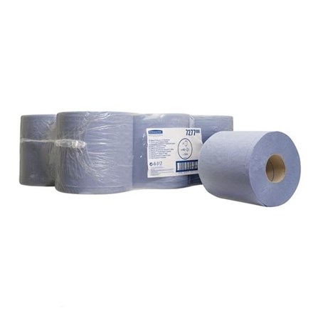 Handwipes, C/Feed, Kimberly Clark 7277, 2Ply, Blue, 150m, 6 Rolls