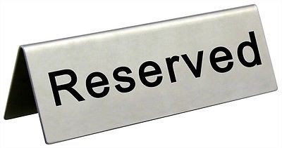 Sign, Reserved, Table, 45x120x36mm, 10