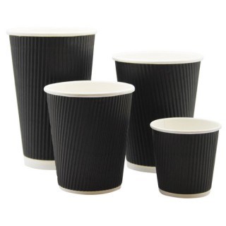 Cups, Paper, Hot, Black Ripple, 16oz/453ml, 500
