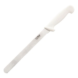 Knife, Hygiplas, Slicer, Serrated, 25.5cm, White