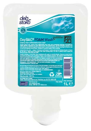 Soap, Hand, DEB OxyBac Foam Wash, 6 x 1Ltr