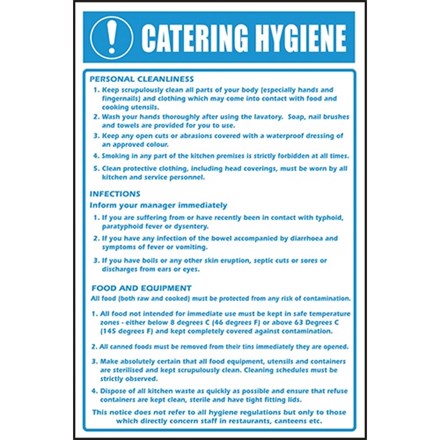 Sign - Catering Hygiene. Self Adhesive