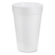 Cups, Foam, White, 16oz, 1000