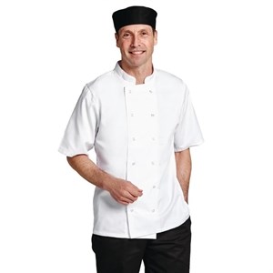 Catering Wear, Chefs Jacket, Boston, S/Sleeve, White, Medium