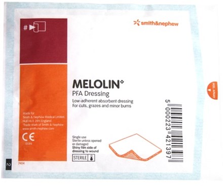 First Aid, Dressing, Melolin, Low Adherent, 5x5cm, 100