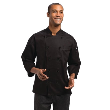 Catering, Wear, Chef Jacket, Monaco, Black, 48" - XXXL