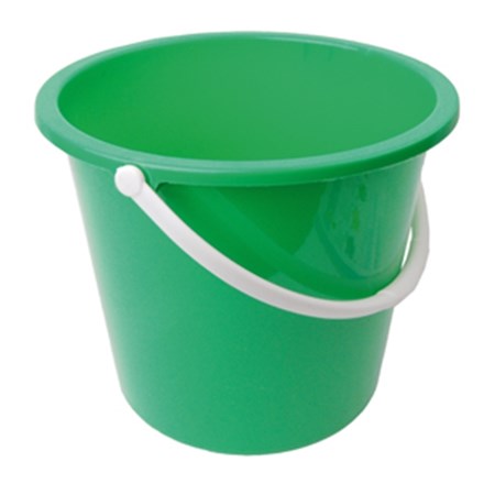 Bucket, Plastic, Value, Green, 10 Ltr
