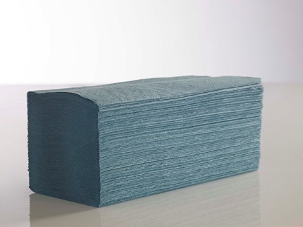 Handtowels, V-Fold, 1Ply Blue, 3600 Sheet