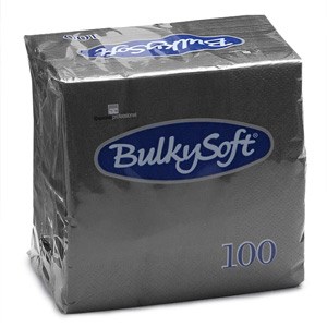 Napkins, BulkySoft, 24cm, 2Ply, Black, 2000