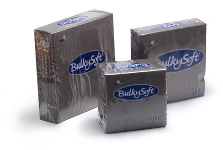 Napkins, BulkySoft, 40cm, 2Ply, 8Fold, Black, 2000