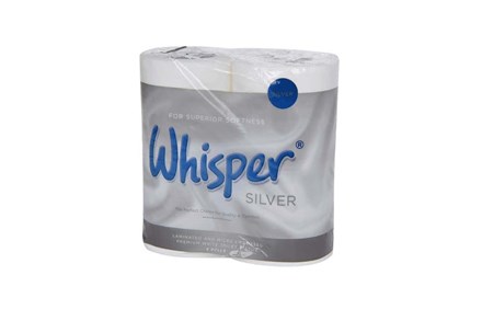 Whisper Silver, 210 Sheet, 2Ply White, 40 Rolls