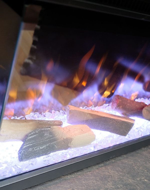 Media wall fire flames