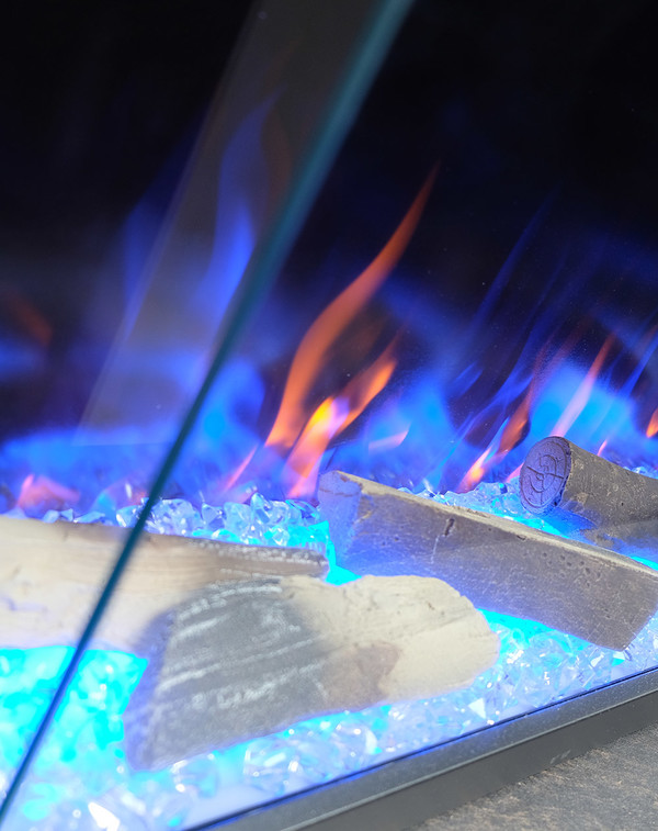 Media wall fire flames
