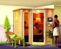 Karibu | Sauna Sahib 2 met 9 kW saunakachel & kroonlijst