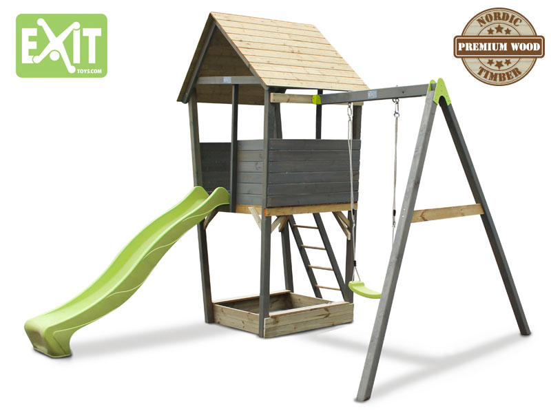 Exit Aksent Speeltoren Met Aanbouwschommel 1 exit kopen in de aanbieding