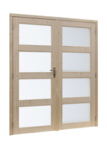 Woodvision | Vuren dubbele glasdeur 4-ruits