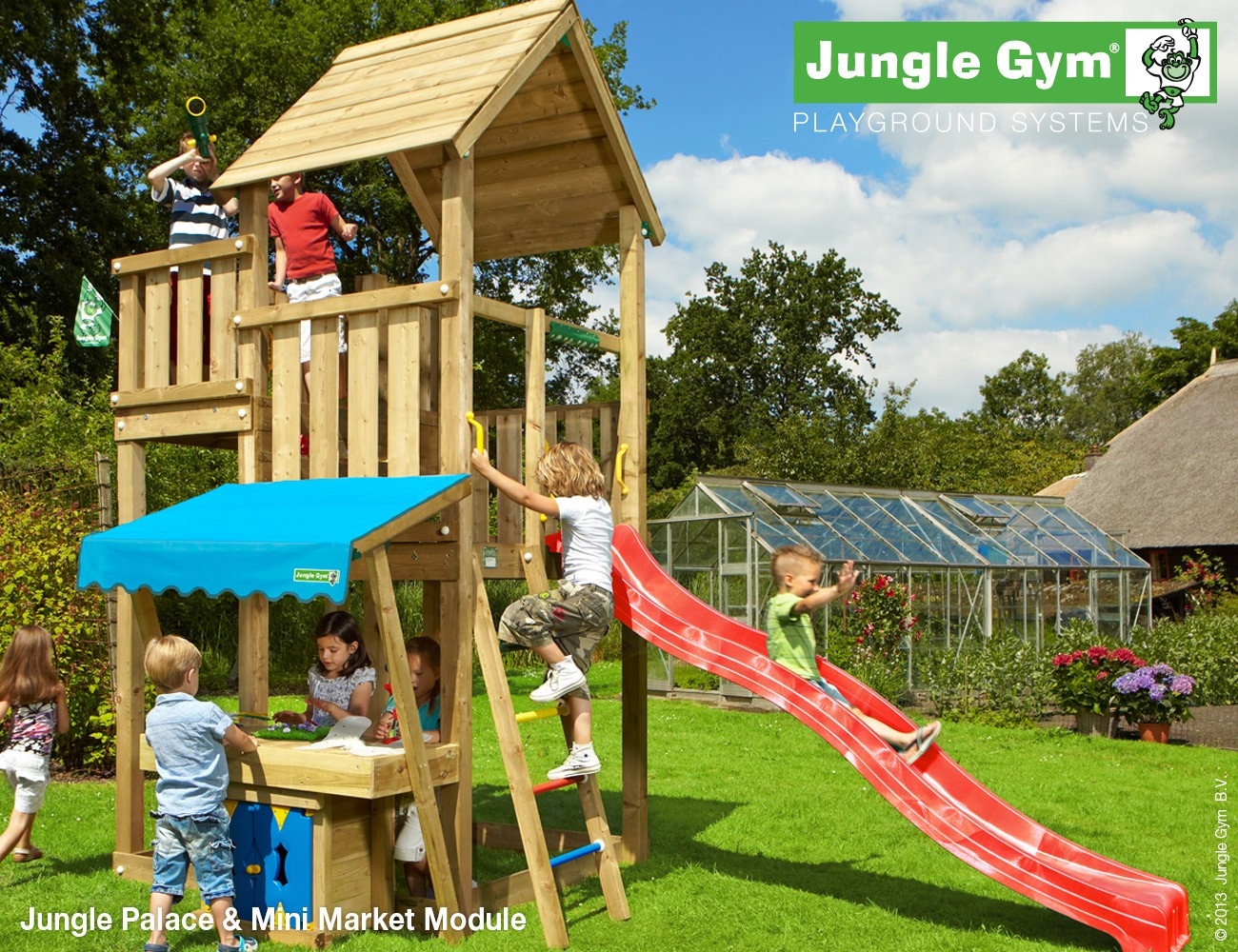Jungle Gym Palace Mini Market Module Deluxe Rood jungle gym kopen in de aanbieding