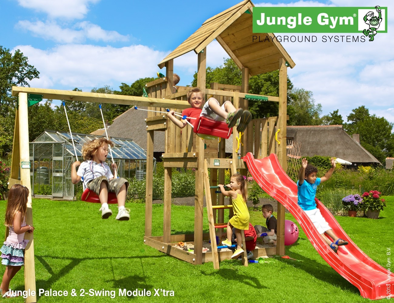 Jungle Gym Palace 2 Swing Module Xtra Deluxe Paars jungle gym kopen in de aanbieding