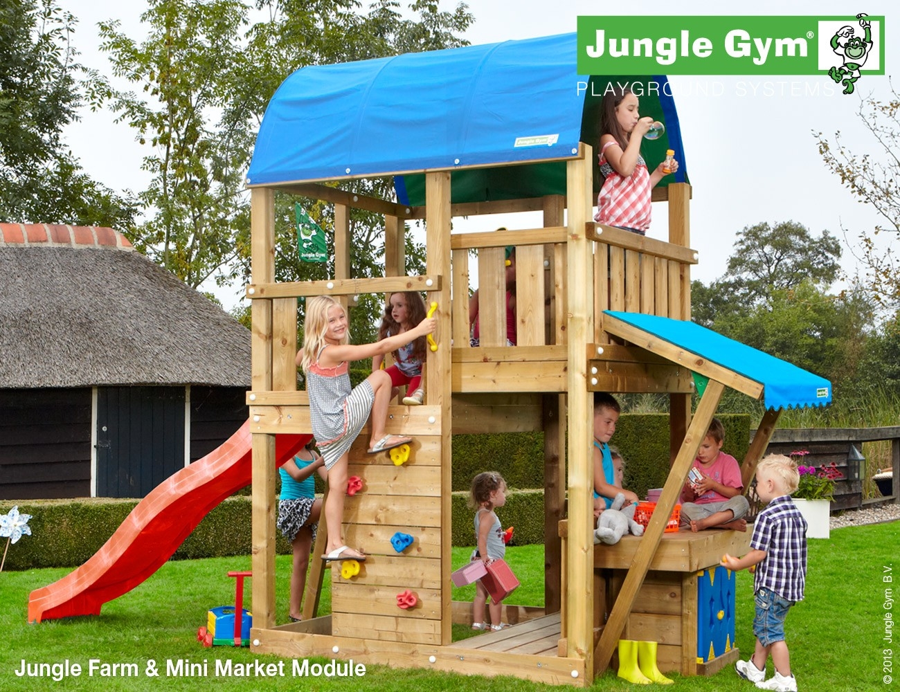 Jungle Gym Farm Mini Market Module Deluxe Donkergroen jungle gym kopen in de aanbieding
