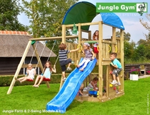 Jungle Gym | Farm + 2-Swing Module X'tra | DeLuxe | Blauw