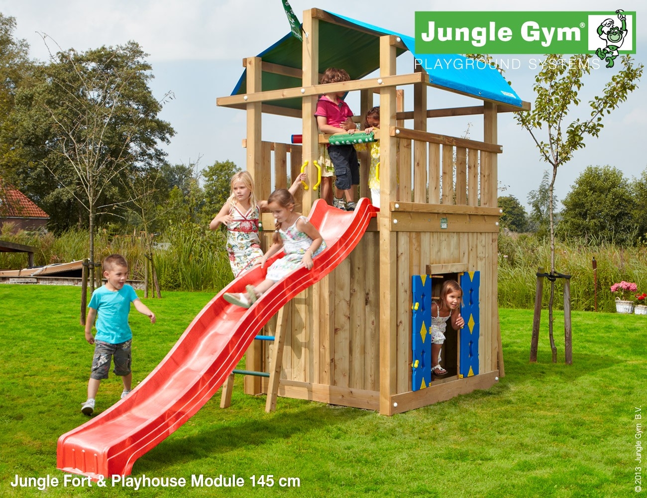 Jungle Gym Fort Playhouse Module 145 Deluxe Lichtgroen jungle gym kopen in de aanbieding