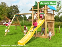 Jungle Gym | Fort + 2-Swing Module X'tra | DeLuxe | Blauw