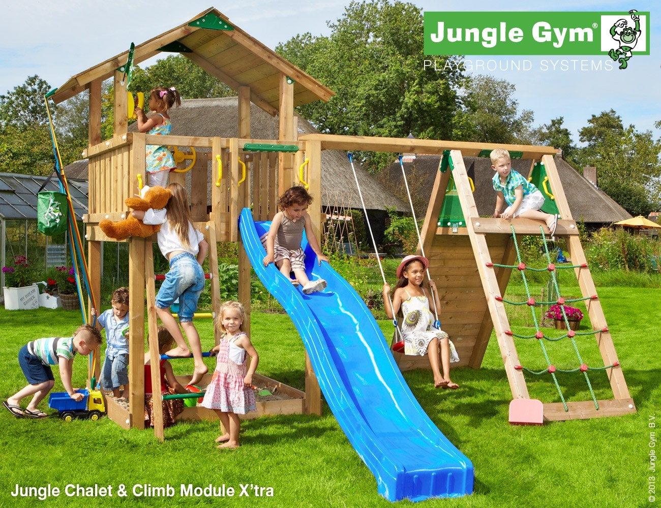 Jungle Gym Chalet Climb Module Xtra Deluxe Blauw jungle gym kopen in de aanbieding Jungle Gym Chalet Climb Module Xtra Deluxe Blauw jungle gym kopen in de aanbieding