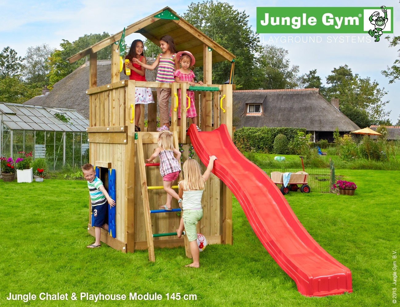 Jungle Gym Chalet Playhouse Module 145 Deluxe Paars jungle gym kopen in de aanbieding