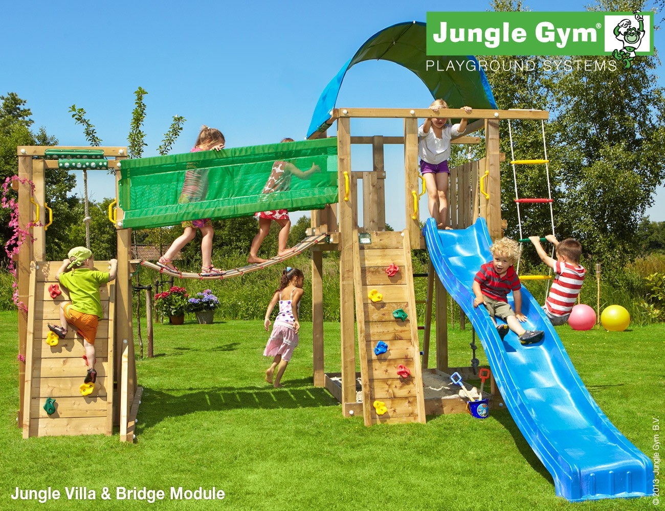 Jungle Gym Villa Bridge Module Deluxe Geel jungle gym kopen in de aanbieding