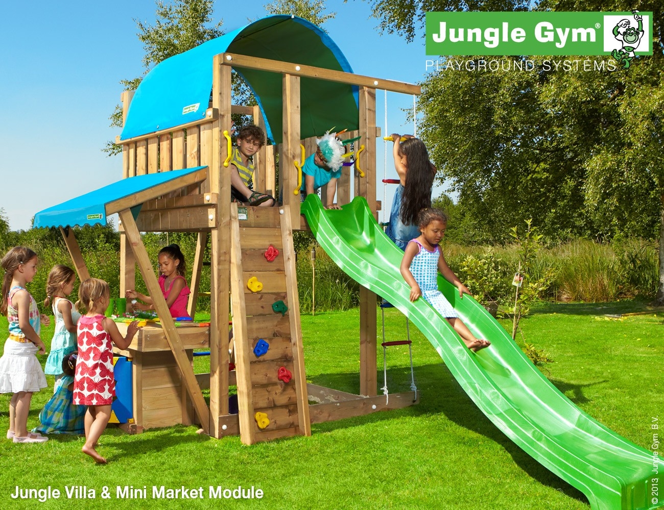 Jungle Gym Villa Mini Market Module Deluxe Donkergroen jungle gym kopen in de aanbieding