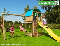 Jungle Gym | Villa + 2-Swing Module X'tra | DeLuxe | Blauw