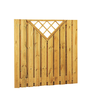 Plankenscherm grenen | Verticaal met trellis driehoek