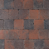 Excluton | Abbeystones 10x10x6 | Rood/zwart