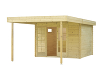 Outdoor Life Products | Blokhut Odille 200 met luifel | Achter 300
