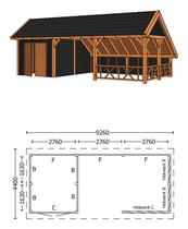 Trendhout | Kapschuur De Hoeve XL 9.26m | Combinatie 4