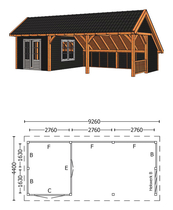 Trendhout | Kapschuur De Hoeve XL 9.26m | Combinatie 5