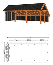 Trendhout | Kapschuur De Hoeve XL 9.26m | Combinatie 2