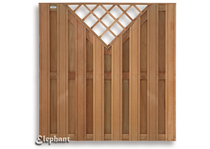 Elephant | Kempas plankenscherm met trellis | 180 x 180 cm