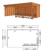 Trendhout | Buitenverblijf Refter XL 7300 mm | Combinatie 3
