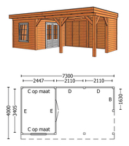 Trendhout | Buitenverblijf Refter XL 7300 mm | Combinatie 5