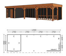 Trendhout | Buitenverblijf Refter XL 12000 mm | Combinatie 3