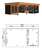 Trendhout | Buitenverblijf Regina XL 9000 mm | Combinatie 4