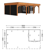 Trendhout | Buitenverblijf Regina XL 9000 mm | Combinatie 5