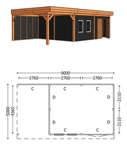 Trendhout | Buitenverblijf Regina XL 9000 mm | Combinatie 6