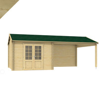 Woodvision | Blokhut Tiber | 701 x 417 cm | Groen geïmpregneerd