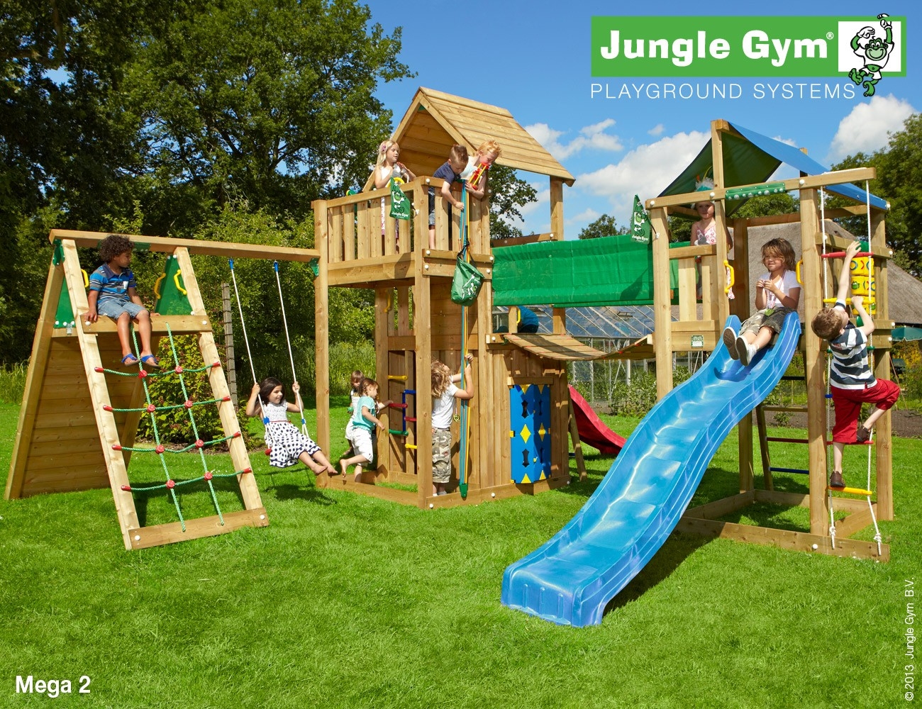 Jungle Gym Speelparadijs Mega 2 Lichtgroen jungle gym kopen in de aanbieding