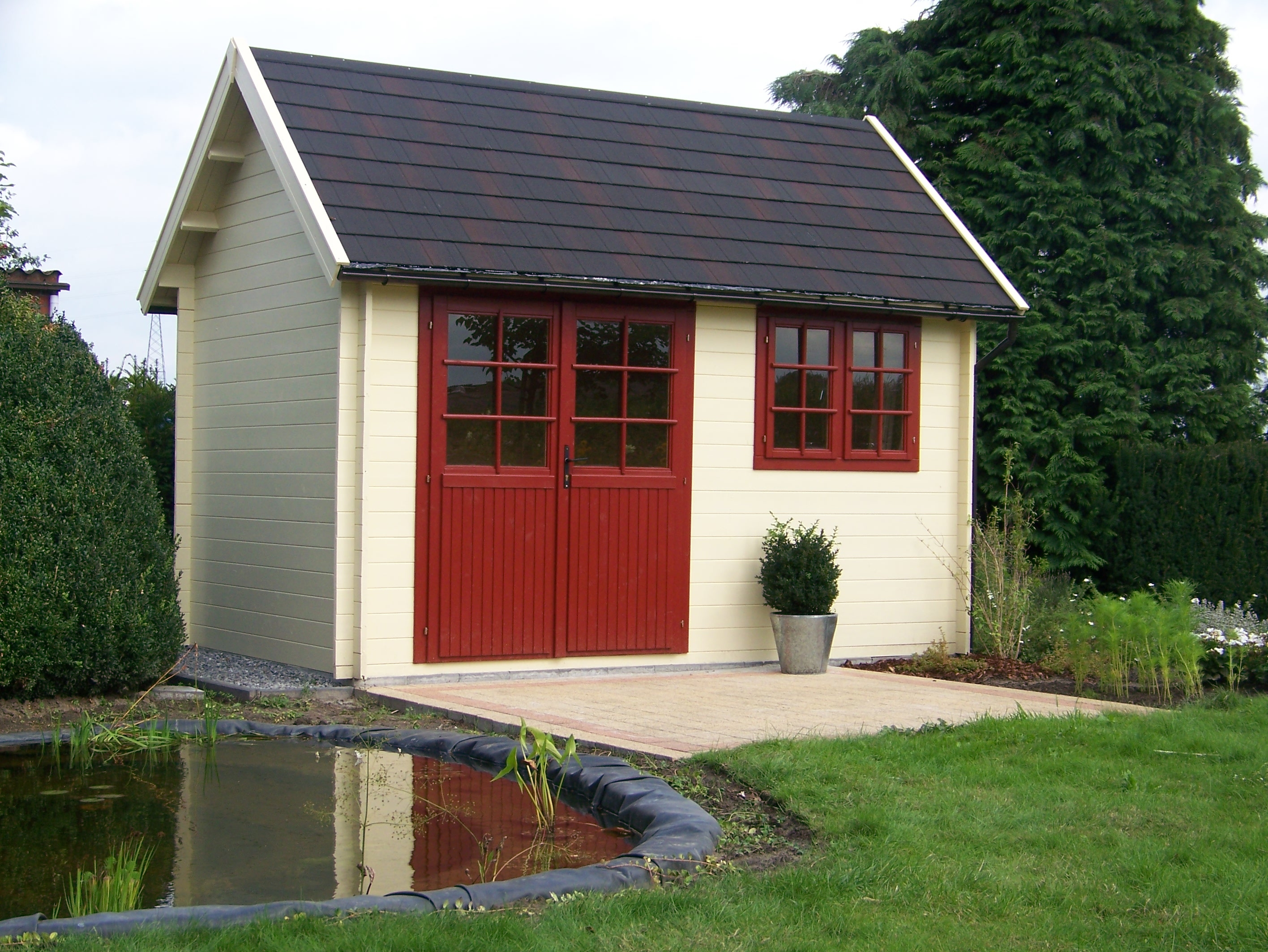 Grandcasa Cottage Blokhut 395 X 245 1 Dubbele Glasdeur 1 Vleugelraam grandcasa kopen in de aanbieding